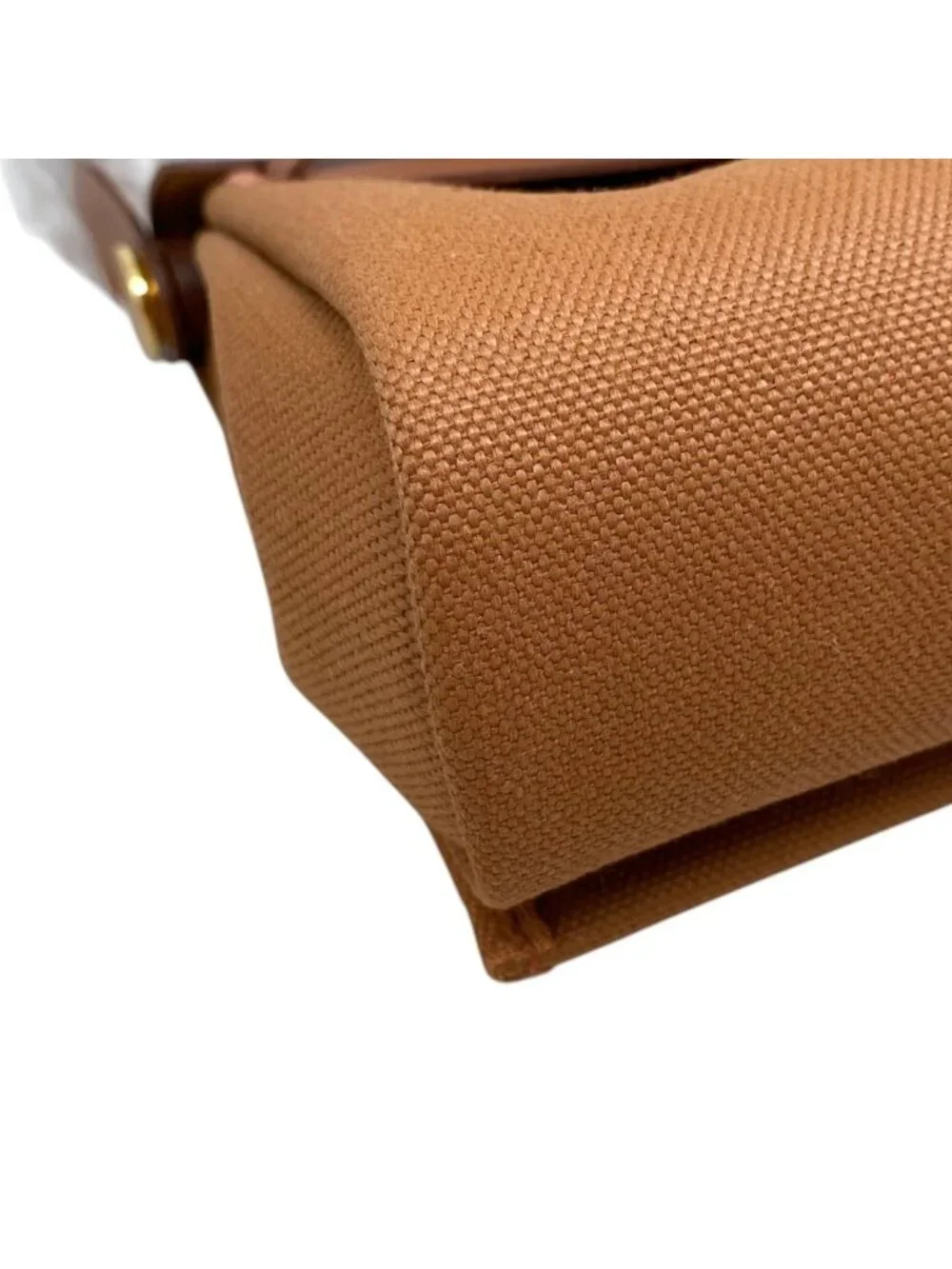 Hermes Shoulder Bag Herbag Zip 20 Vache Hunter Toile H Fauve Brown Gold
